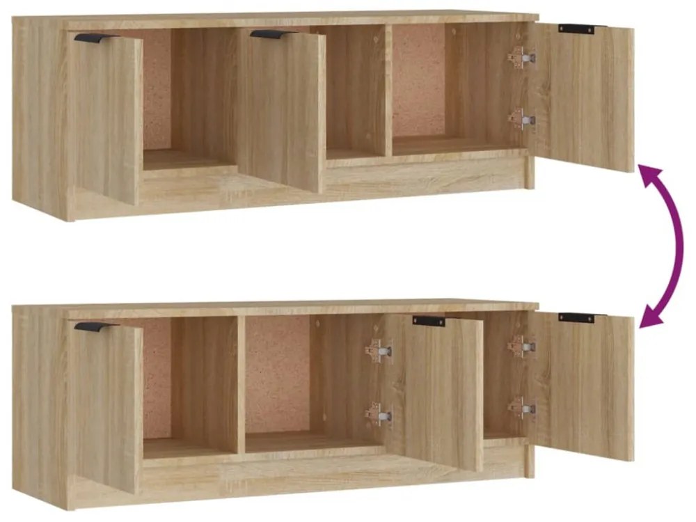 sonoma tölgy színű szerelt fa TV-szekrény 102 x 35 x 36,5 cm