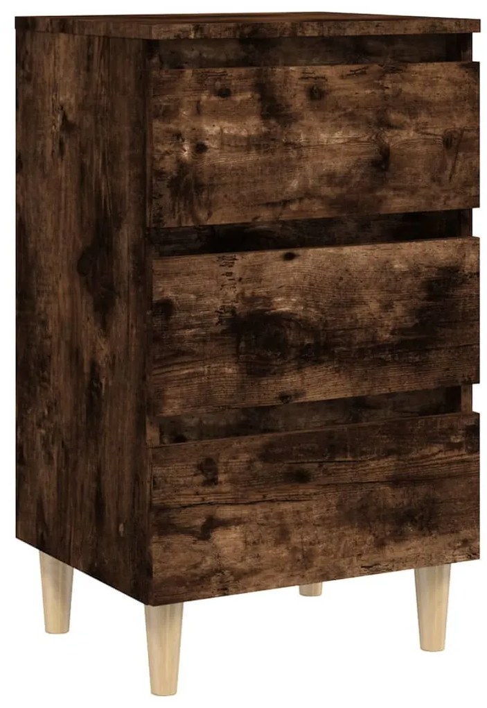 2 db füstös tölgy színű éjjeliszekrény falábakkal 40x35x69 cm