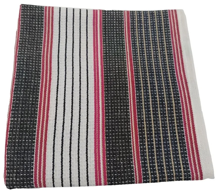 Fekete-fehér darázsmintás munkás pamut törölköző 50x100 cm – JAHU collections