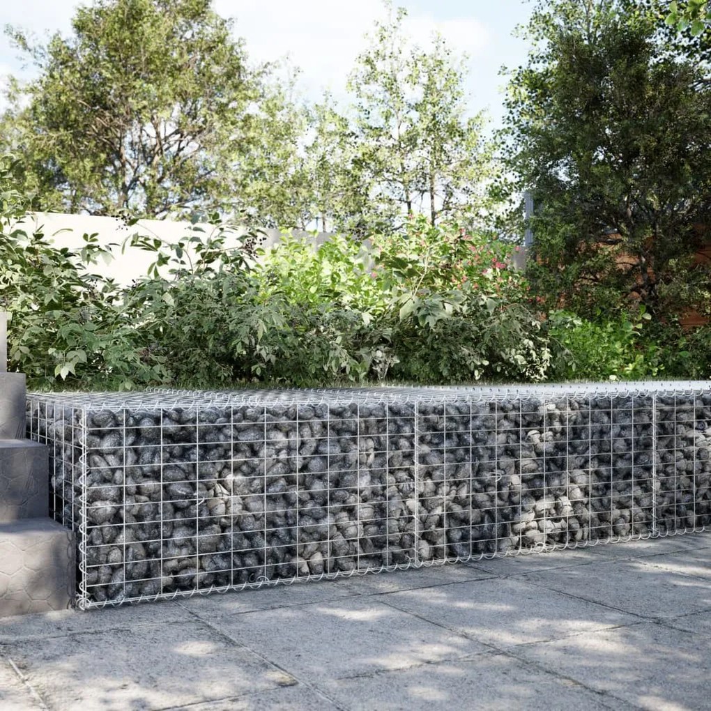 horganyzott vas gabion kosár fedéllel 200 x 100 x 50 cm