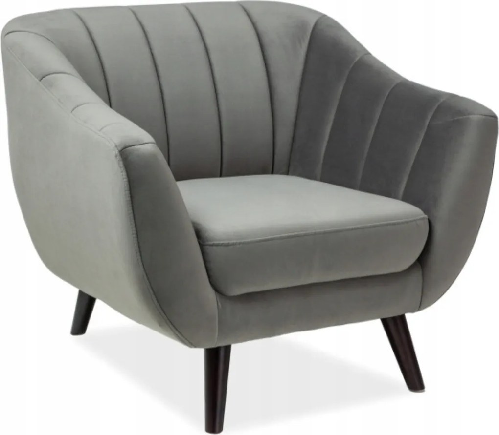 Pihenőszék velúr szürke egyszemélyes kényelmes nappali Elite 1