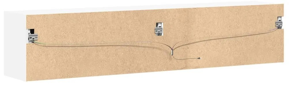 fehér falra szerelhető TV-szekrény LED-del 180 x 31 x 38 cm