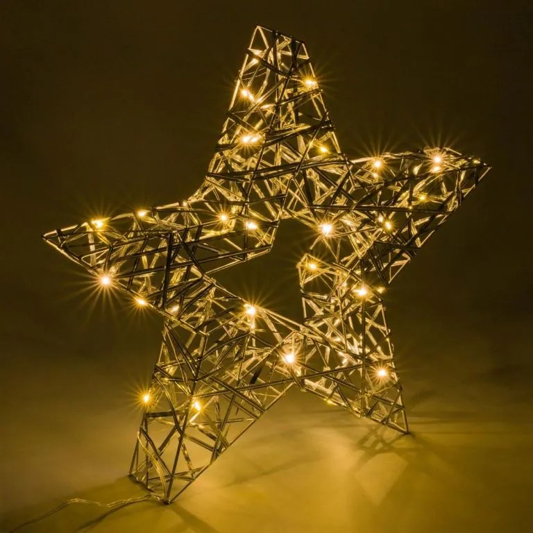 Karácsonyi csillag időzítővel meleg fehér 30 LED 40 cm