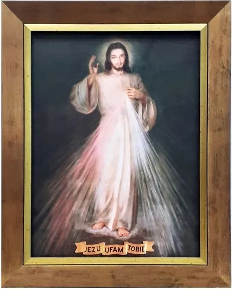 Vászonkép 30x40cm Jézus, bízom benned, arany keret betéttel