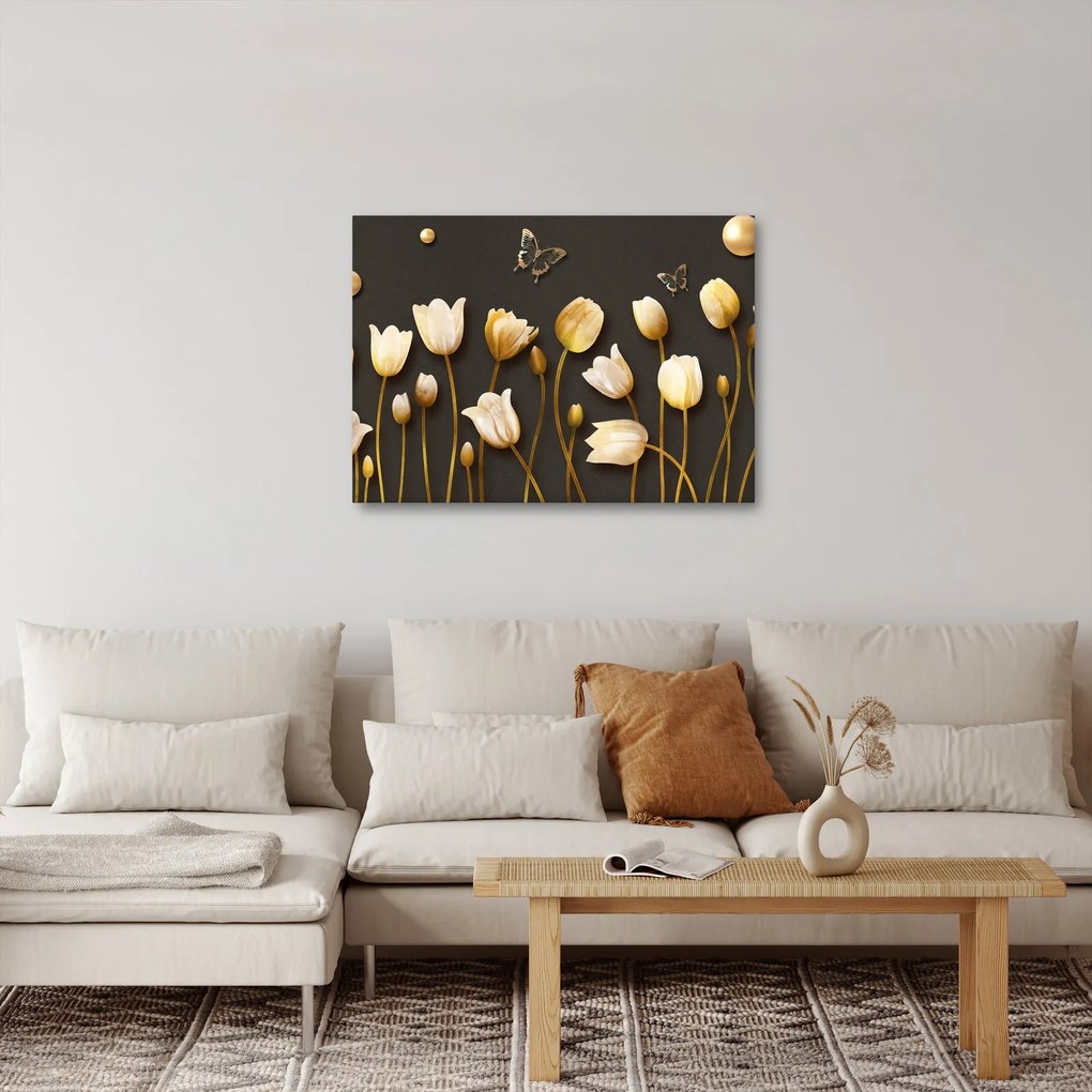 Kép - Tulipánok - absztrakt (70x50 cm)