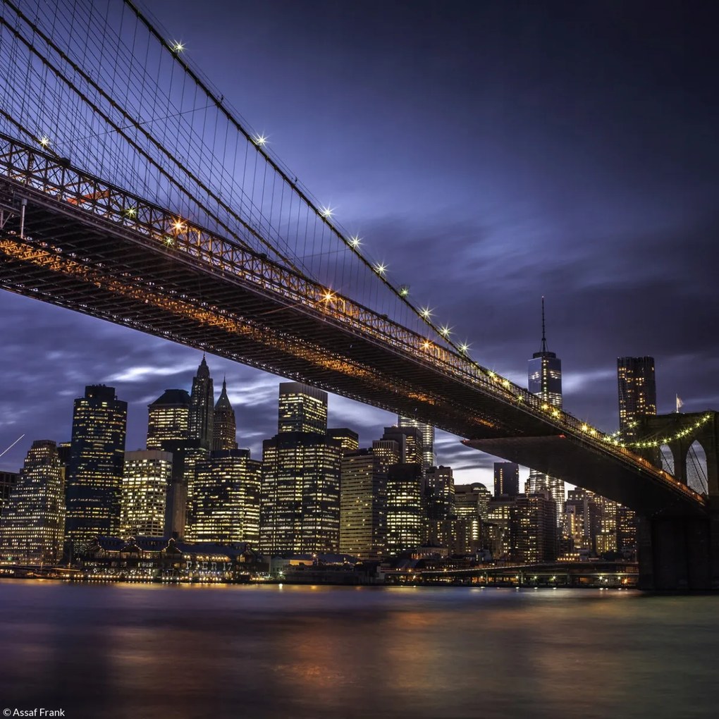 Poszter 20x20cm Brooklyn híd és Alsó-Manhattan panoráma alkonyatkor 3
