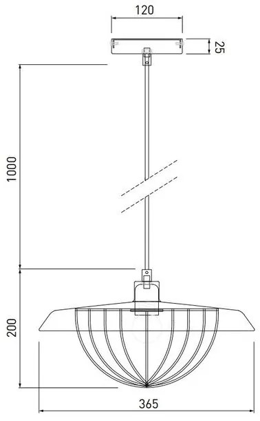 Lámpa Mennyezeti lámpatest TULIP,3444,AC220-240V,50/60Hz,1*E27,IP20,átmérő 36cm,egyes,fekete/arany