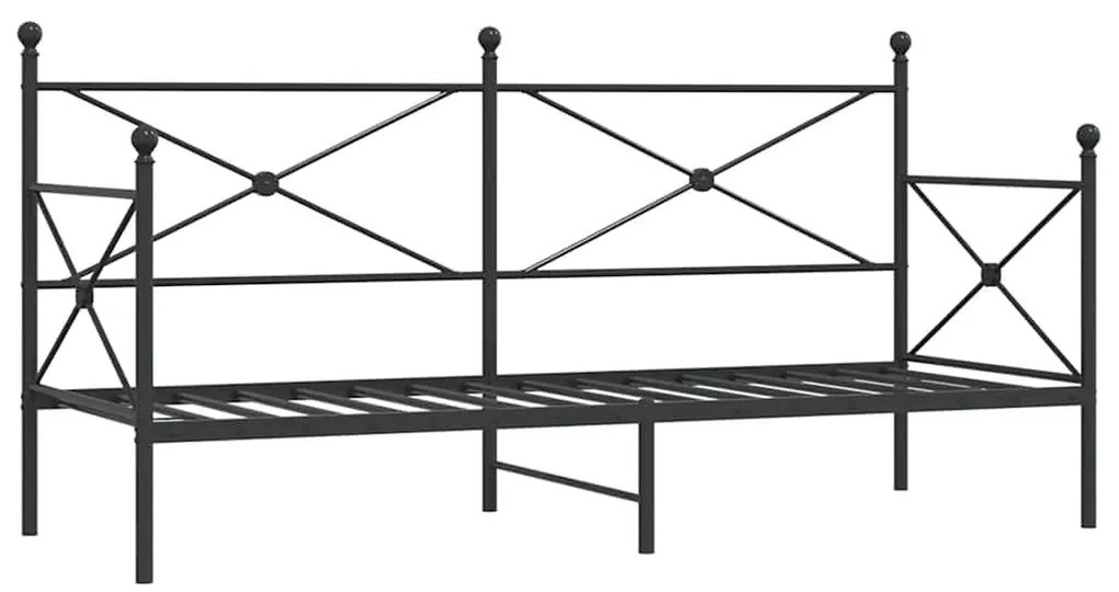 kanapéágy matrac nélkül fekete 80x200 cm acél