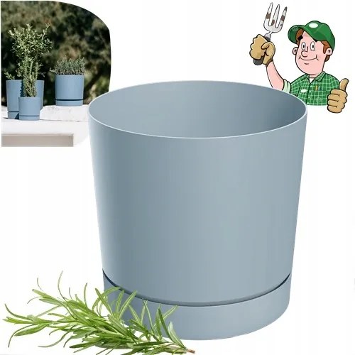 Virágtartó Világosszürke 35cm Clic+drop System állvánnyal Lengyel Termék