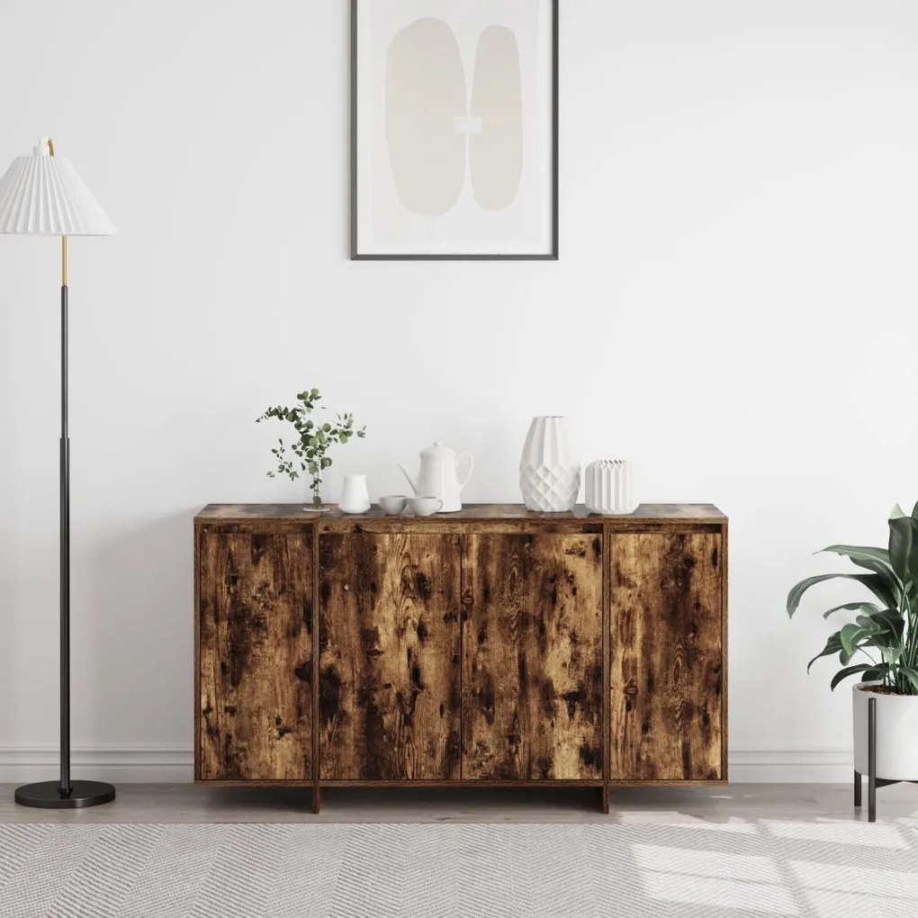 Füstölt Tölgy Oldalszekrény Füstölt tölgy Fa 135 x 41 x 75 cm