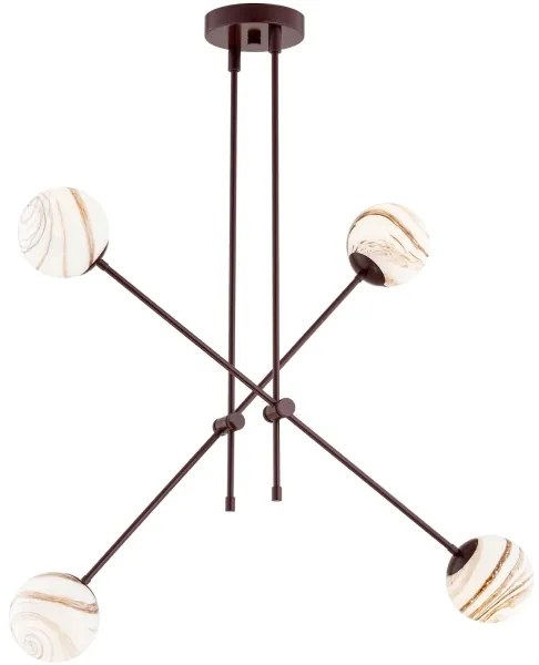 Argon 1842 - Csillár rúdon ABSOS 4xE14/7W/230V alabástrom barna