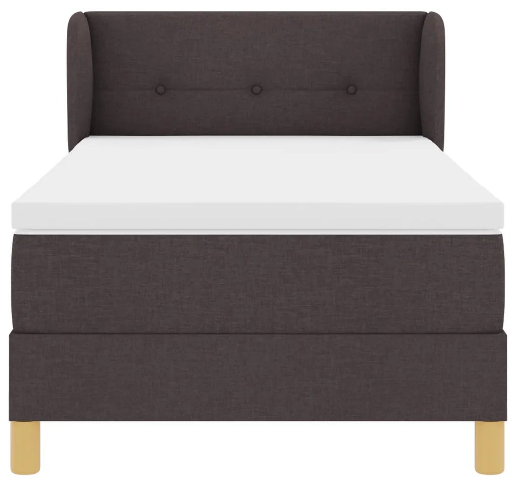Boxspring Ágy Mattal - Sötétbarna - 100x200 cm - Szövet