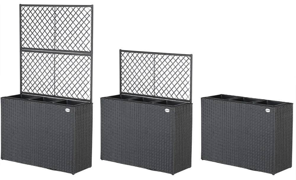 Casaria® Virág box fonott betéttel - fekete