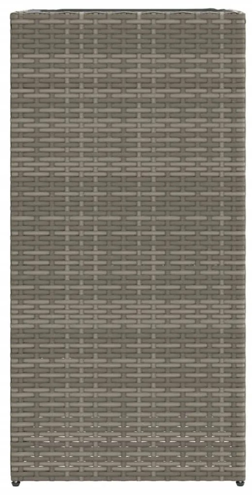 Szürke polyrattan kerti ültetőláda 40x40x80 cm