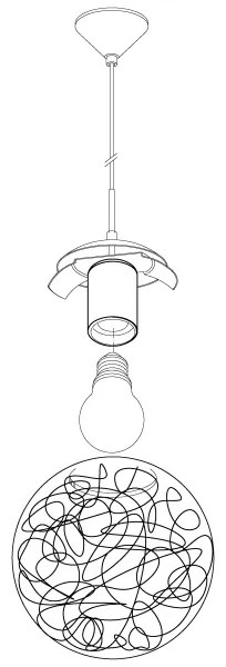 Eglo 93073 - LUBERIO csillár 1xE27/60W/230V, átmérő 25 cm