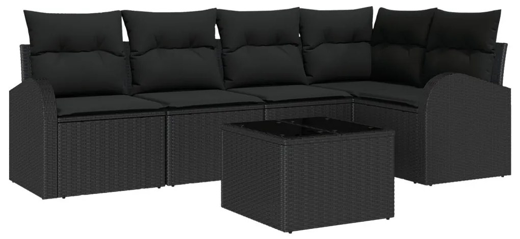 6 Részes Kerti Kanapé Szett Párnákkal Beige Polirattan