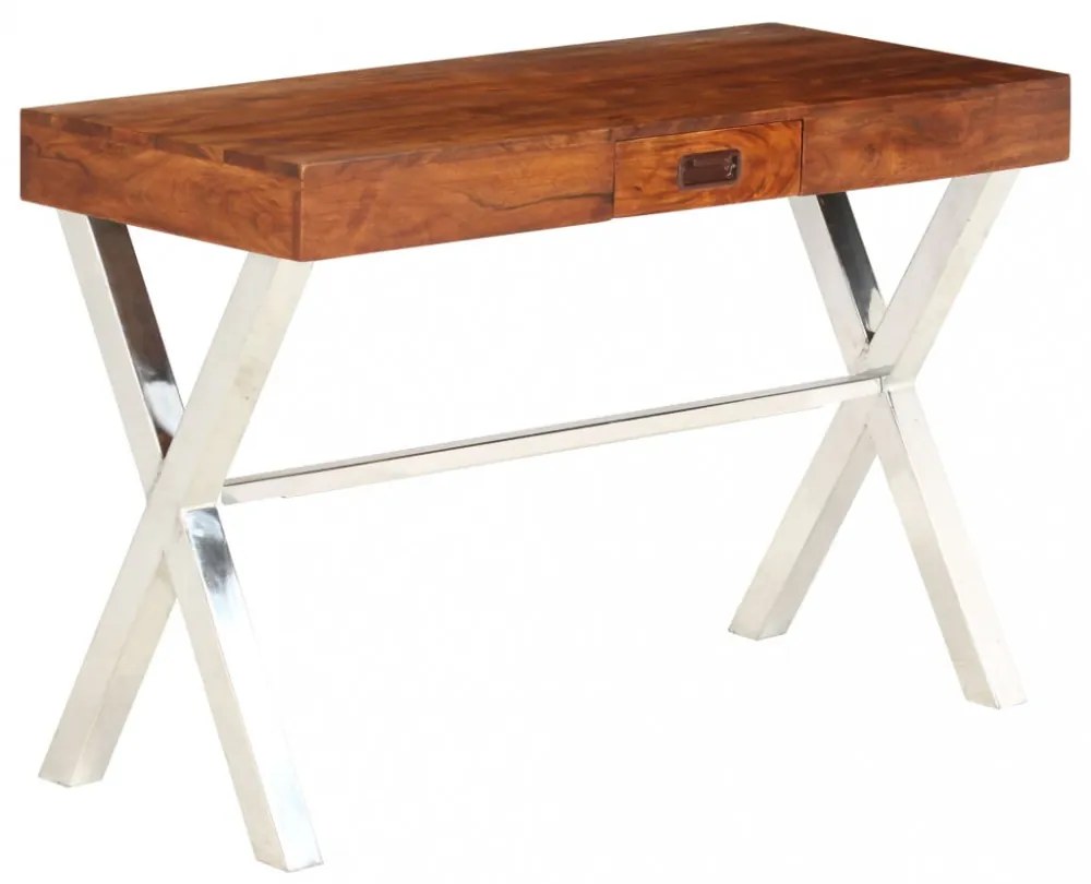 tömör akácfa íróasztal mézszínű felülettel 110 x 50 x 76 cm