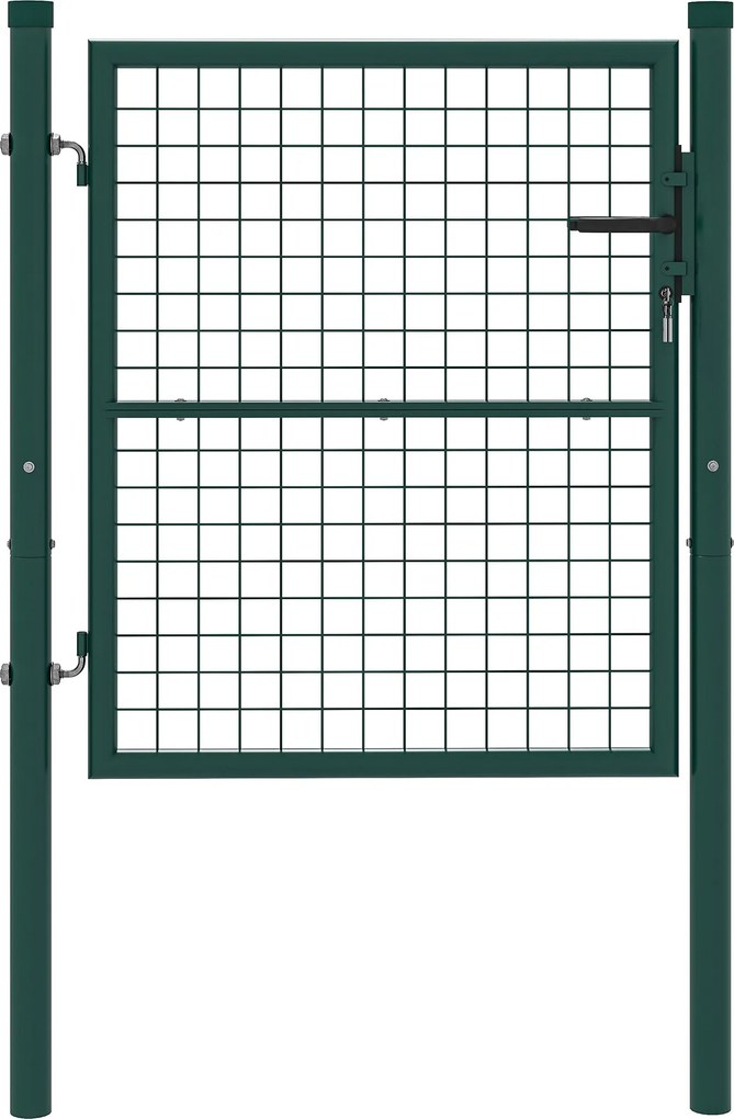 Outsunny Kerti Kapu 100x79 cm Acélrúd Kerítéskapu Fogantyúzárral és 3 Kulccsal Külső Teraszhoz Zöld | Aosom