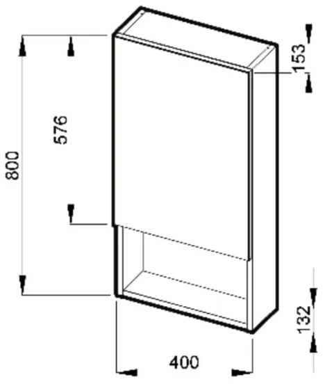 JIKA H4532210383041 - LYRA 80x40 cm fehér tükörszekrény polccal