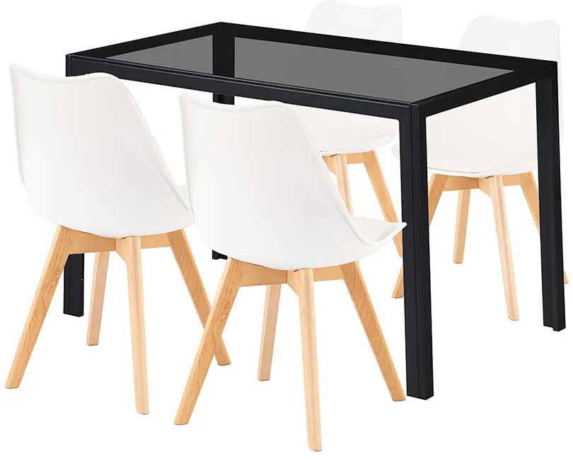 Treva 4+1 étkező garnitúra fekete-fehér