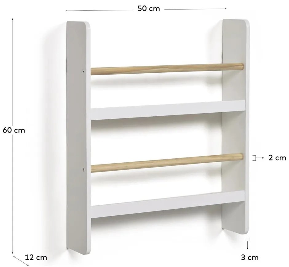 Fehér többszintes gyerek polc 50 cm Gopi – Kave Home
