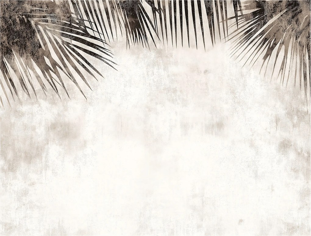 Fotótapéta Pálmalevelek Beton Boho Konyha Hálószoba Nappali Tapéta 400x280