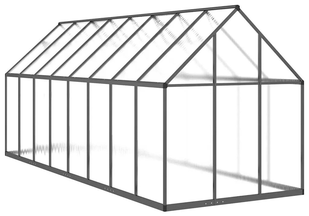 antracitszürke alumínium melegház alapvázzal 445x169x195 cm