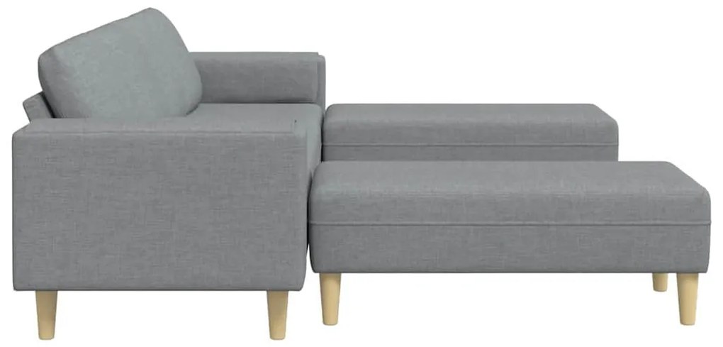 Kanapé Szett 3 pcs Világosszürke szövet
