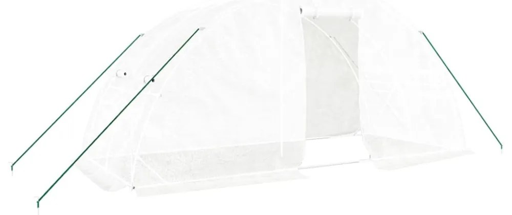 fehér acélvázas melegház 10 m² 5 x 2 x 2,3 m