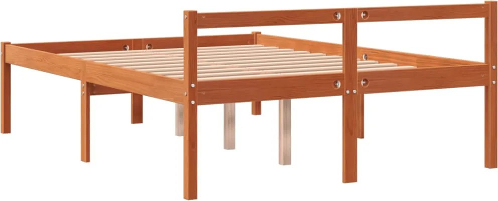 Viaszbarna tömör fenyőfa időseknek való ágy 120 x 200 cm