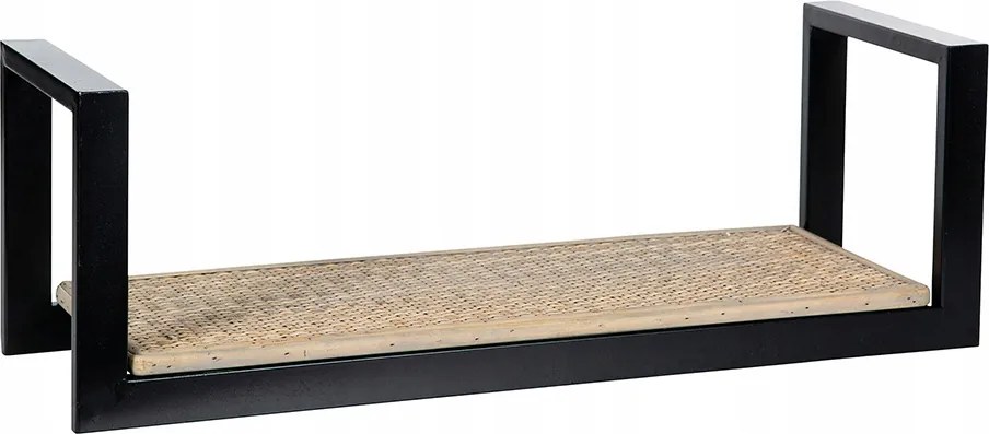 Akasztós polc Loft Stílus bambusz fekete 60x20cm