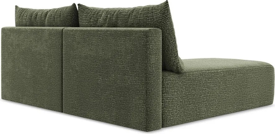 Zöld kinyitható-tárolóhelyes sarokkanapé (bal oldali) Kalena – Makamii