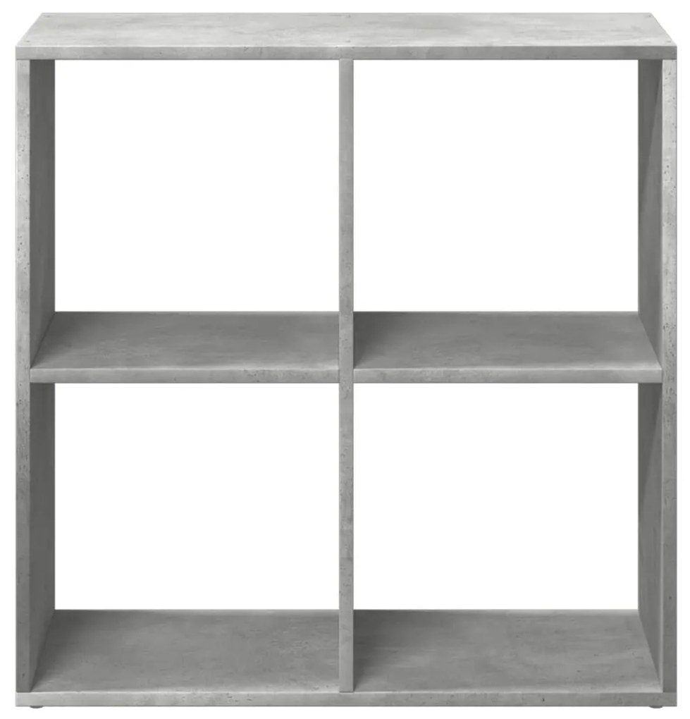 betonszürke szerelt fa elválasztó könyvespolc 69,5x29x69,5 cm