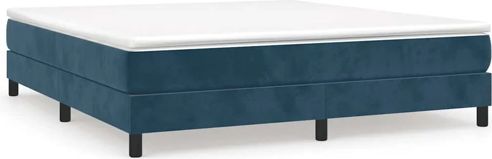 vidaXL sötétkék bársony rugós ágy matraccal 160x200 cm