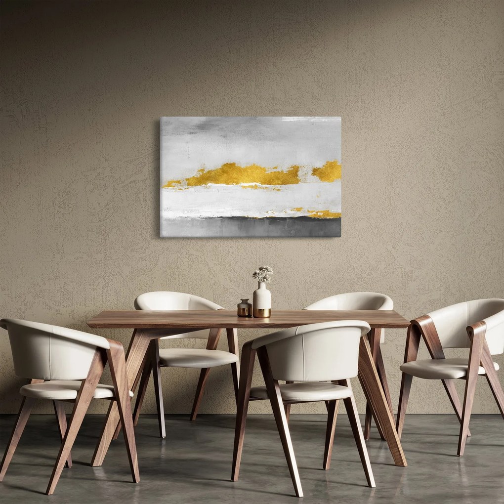 Kép - Arany és szürke vonások (90x60 cm)