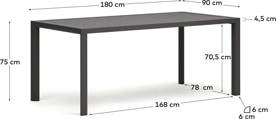 Kerti étkezőasztal 90x180 cm Culip – Kave Home