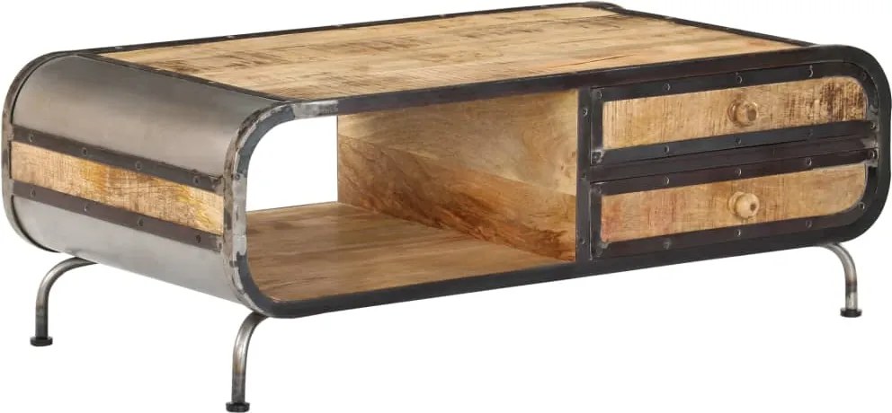 vidaXL tömör mangófa dohányzóasztal 100 x 50 x 35 cm