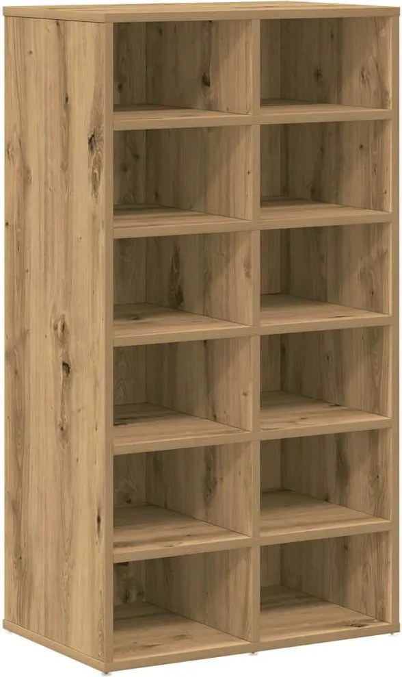 vidaXL Cipőtartó kézműves tölgy 54x34x100,5 cm műszaki fa