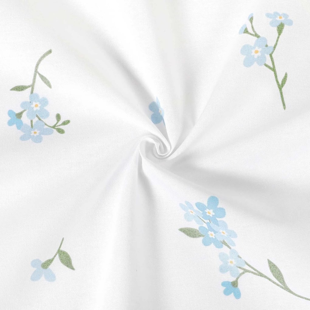 Goldea kör alakú pamut terítő - nefelejcsek Ø 150 cm