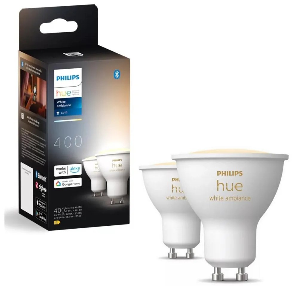 KÉSZLET 2x LED Dimmelhető izzó Philips Hue WHITE AMB. GU10/4,2W/230V 2200-6500K