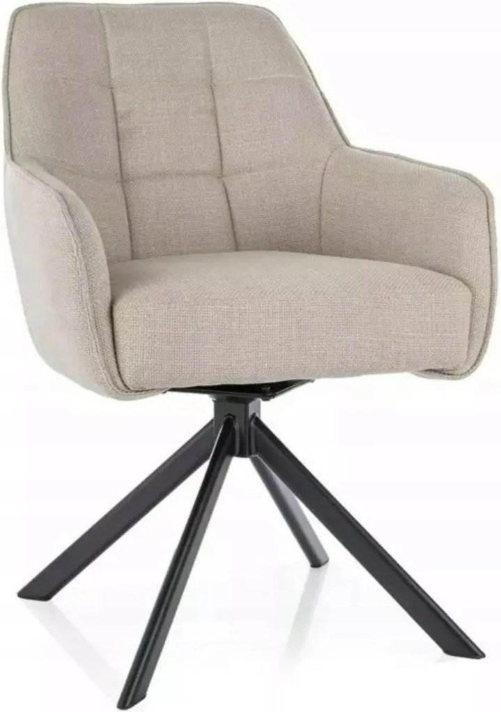 Bézs kárpitozott forgószék étkezőbe, nappaliba, fésülködőasztalra Metro