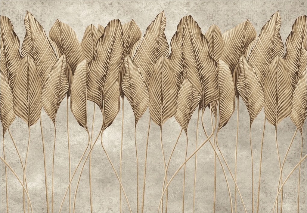 Fotótapéta Tollak Levelek Beton Utánzat Fotó Tapéta Nappali Hálószoba 312x219