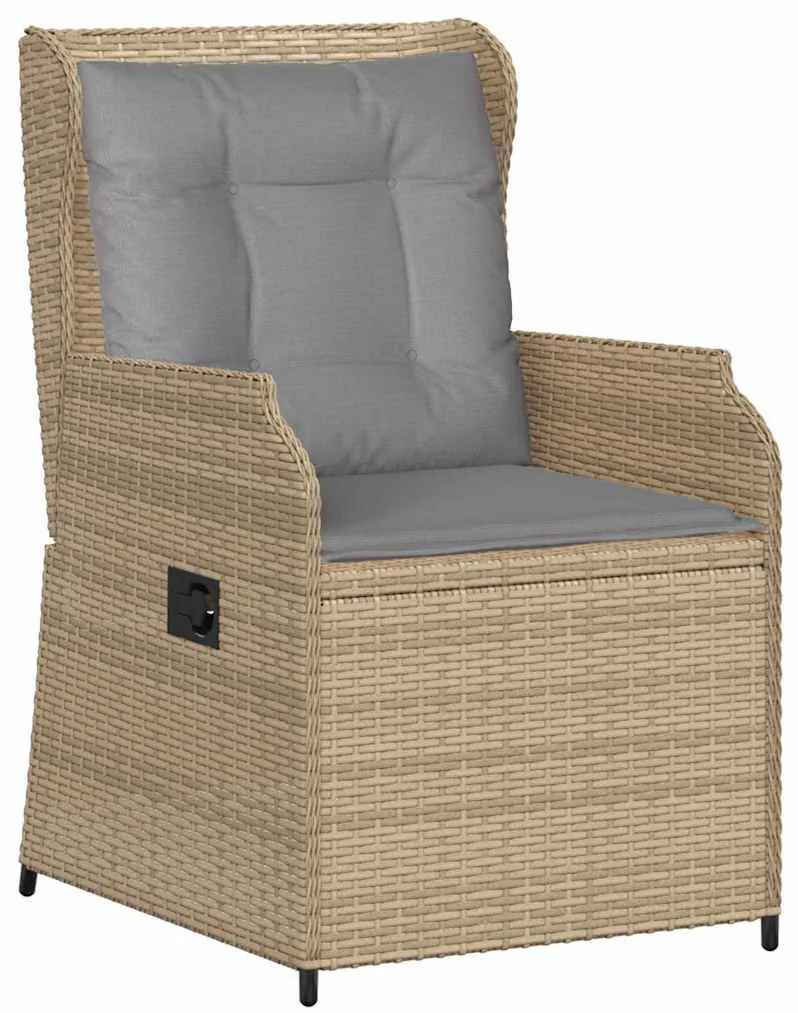 Kerti pad párnával 2 pcs Bézs Poli rattan