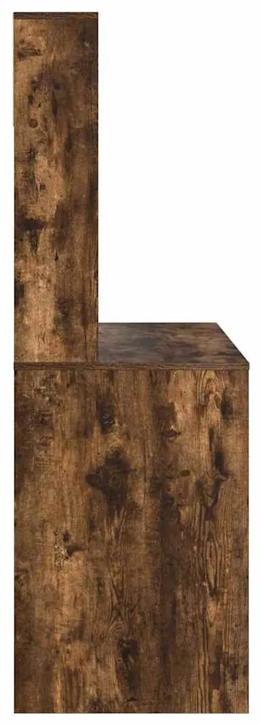 Asztal polcokkal Füstölt tölgy 91 x 50 x 149 cm Faanyag