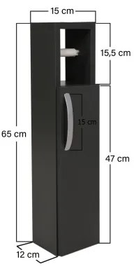 Szekrény WC-papír tartóval STAR 65x15 cm antracit