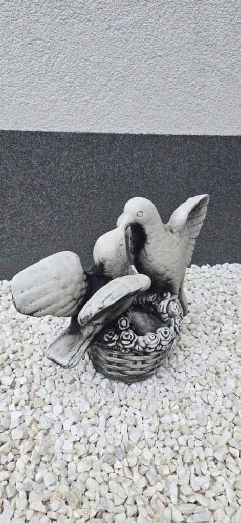 Kerti figura, beton madár figura, galamb pár dekorációs figura