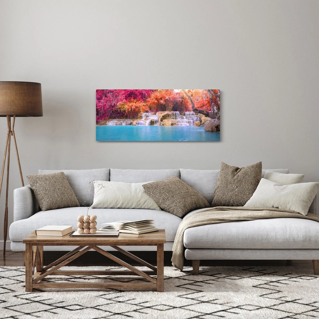 Türkiz lagúna, Laosz, Tat Kuang Si képe (120x50 cm)