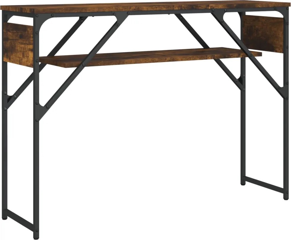 vidaXL füstös tölgy színű szerelt fa tálalóasztal polccal 105x30x75 cm
