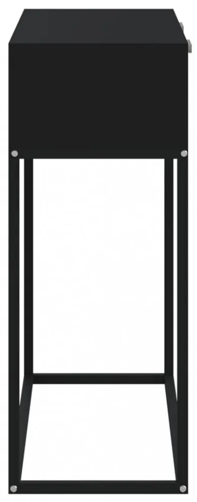 fekete szerelt fa és vas tálalóasztal 80 x 30 x 75 cm