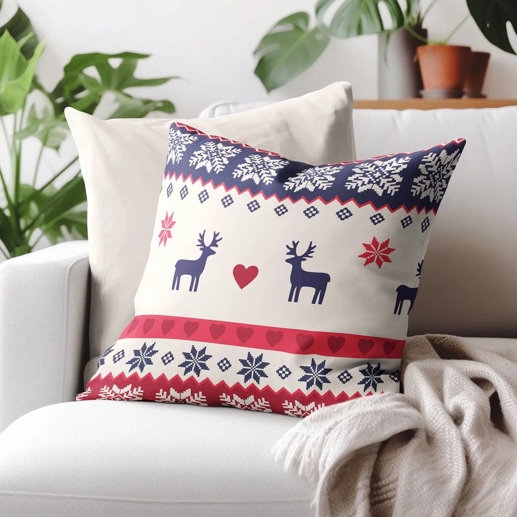Goldea karácsonyi pamut párnahuzat - norvég mintás 45 x 45 cm